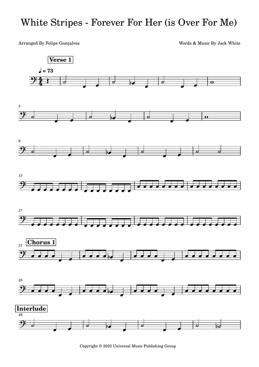 Forever For Her (Is Over For Me) Bass Guitar scores gallery preview page 1