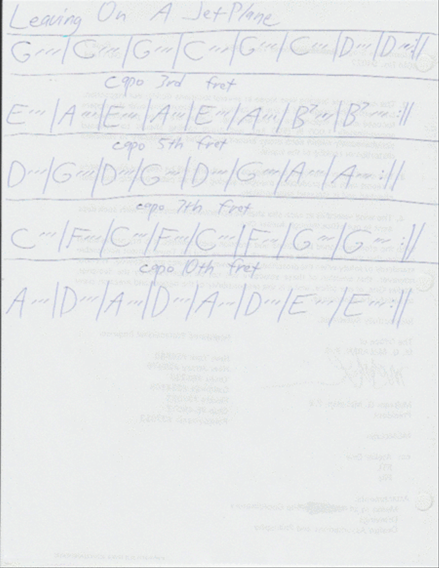 Leaving On A Jet Plane Guitar Solo scores gallery preview page 1