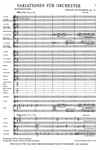 Variations for Orchestra Op. 31 score