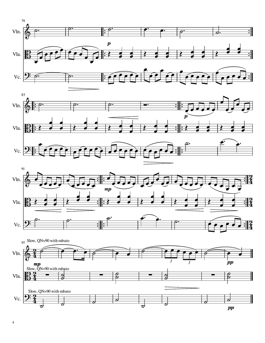 La Valse D'amelie String Trio scores gallery preview page 4