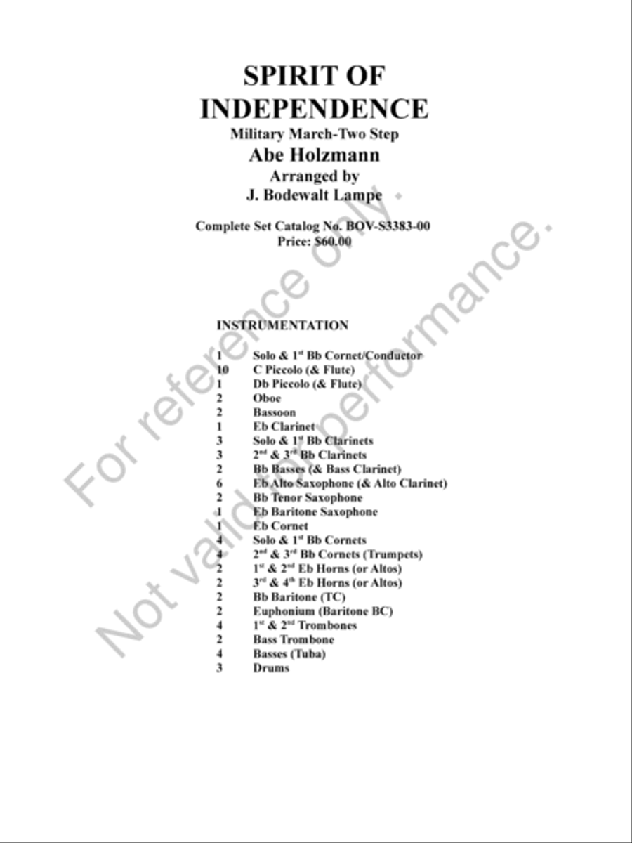 Spirit Of Independence Concert Band scores gallery preview page 2
