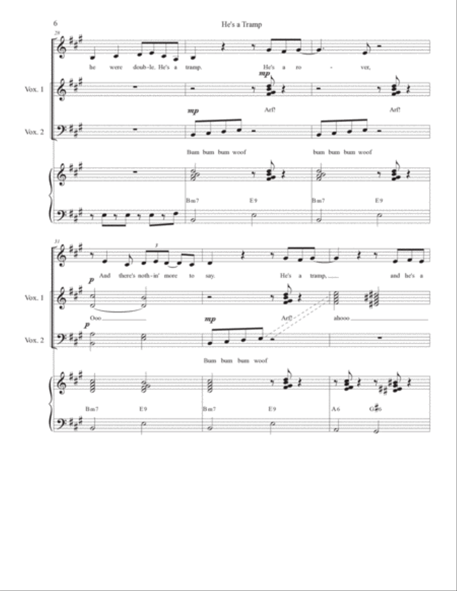 He's A Tramp 4-Part scores gallery preview page 6