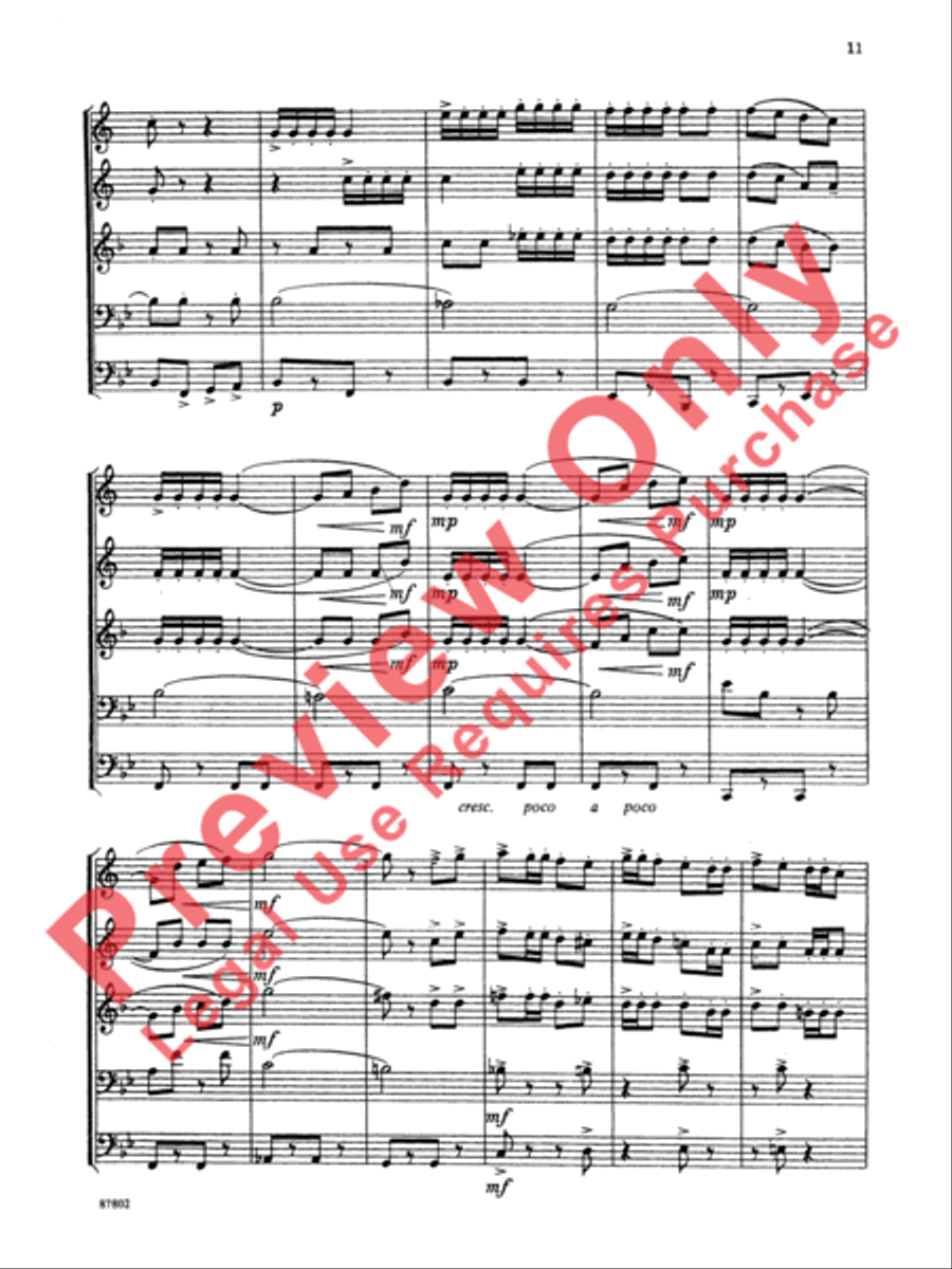 Bugler's Holiday Brass Quintet scores gallery preview page 12