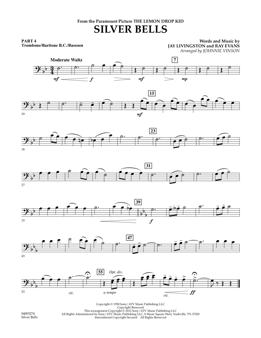 Silver Bells - Pt.4 - Trombone/Bar. B.C./Bsn.