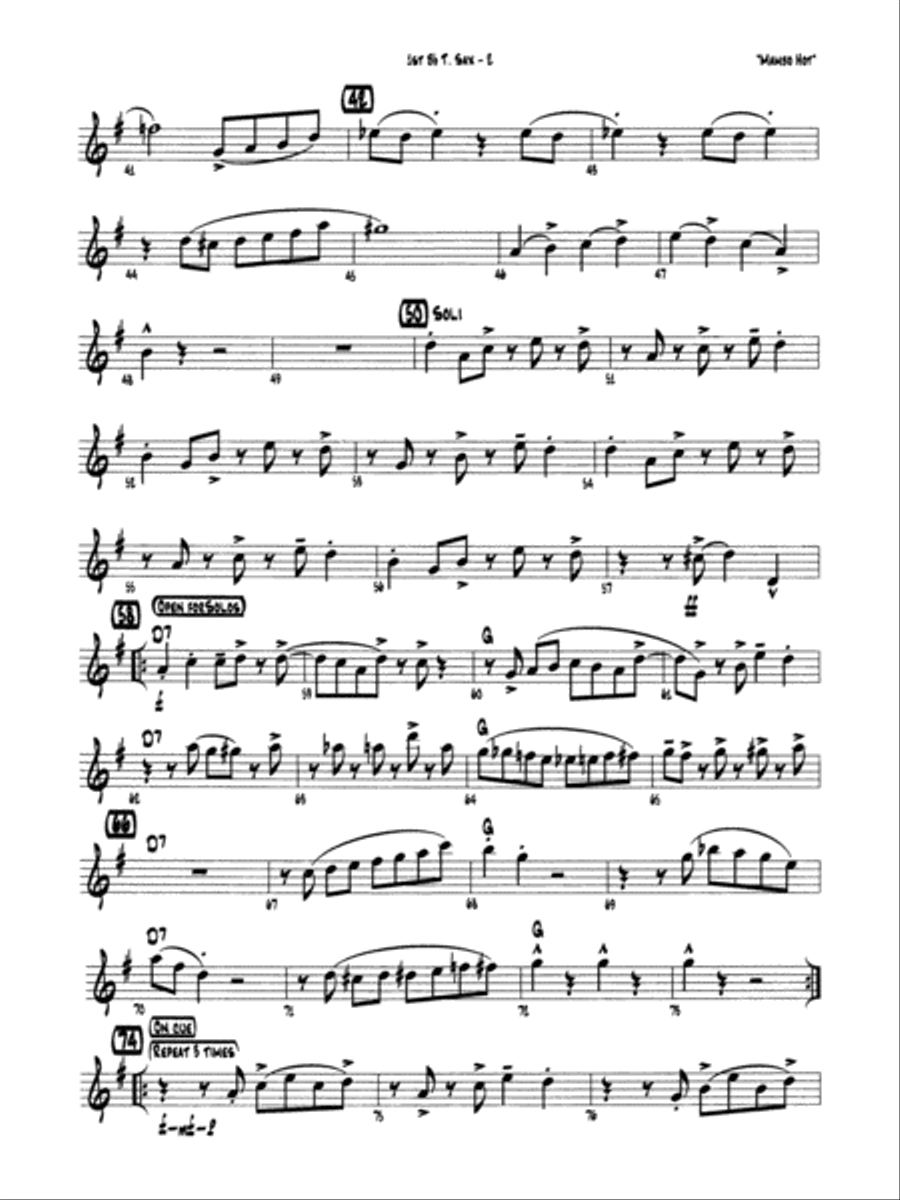 Mambo Hot: B-flat Tenor Saxophone Jazz Ensemble scores gallery preview page 2