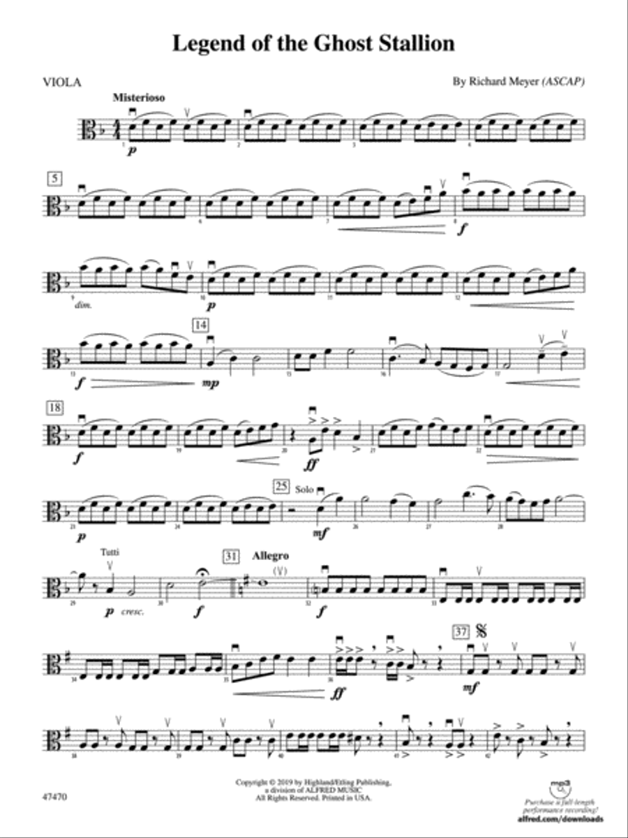 Legend of the Ghost Stallion: Viola String Orchestra scores gallery preview page 1