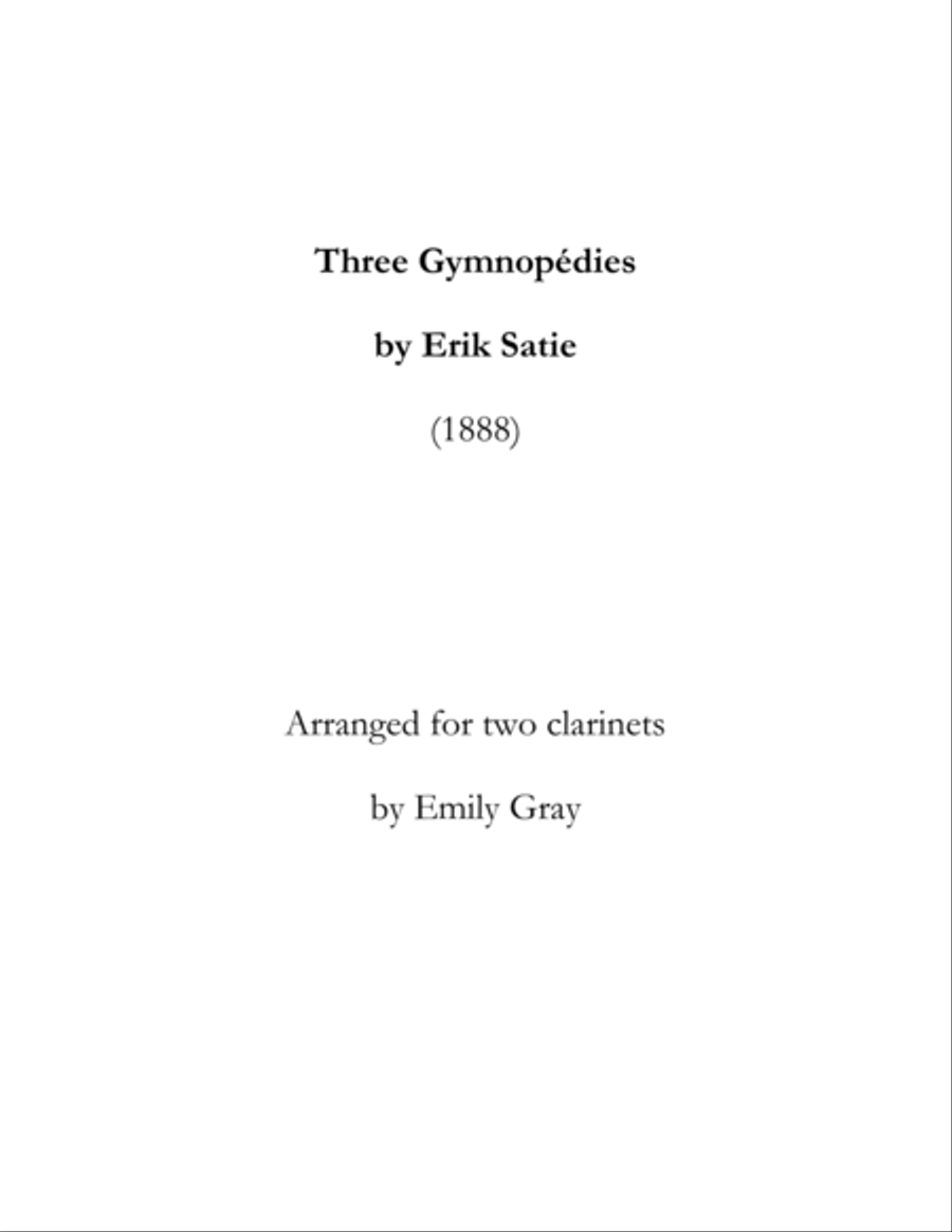 Three Gymnopedies (Clarinet Duet) Clarinet Duet scores gallery preview page 1
