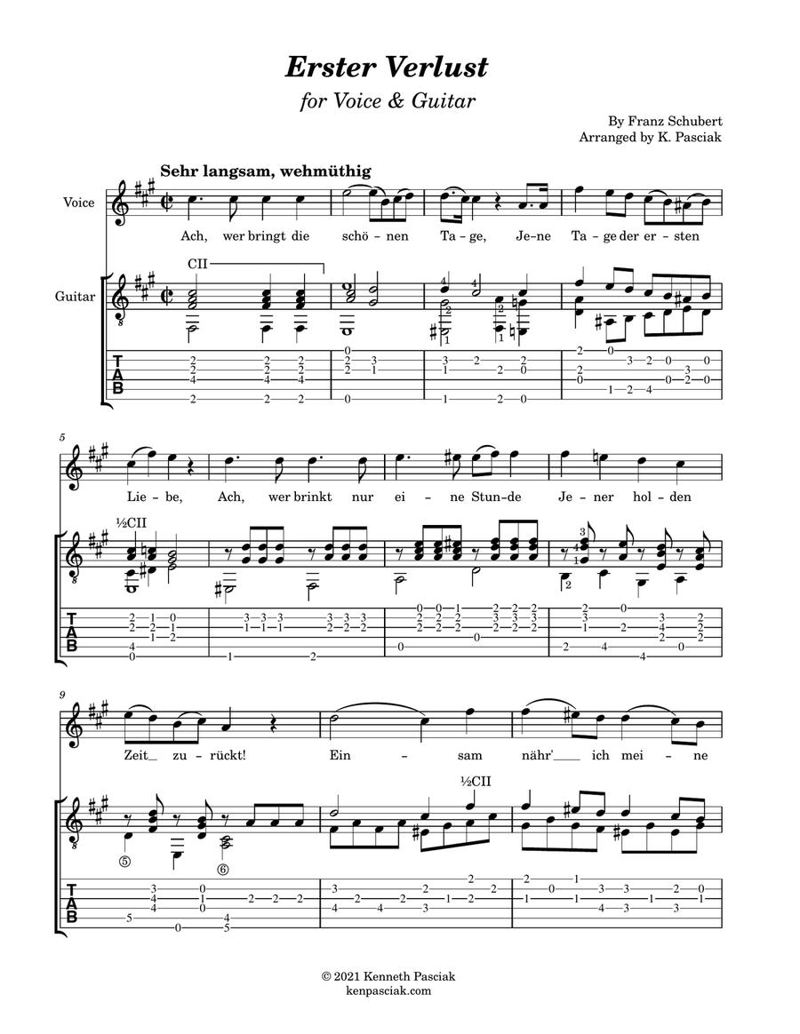 Erster Verlust (for Voice and Guitar) Erster Verlust (for Voice and Guitar) Chamber Music scores gallery preview page 3