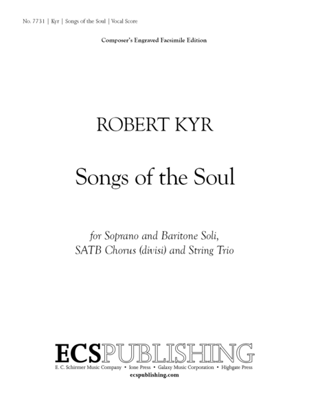 Songs of the Soul - Vocal Score