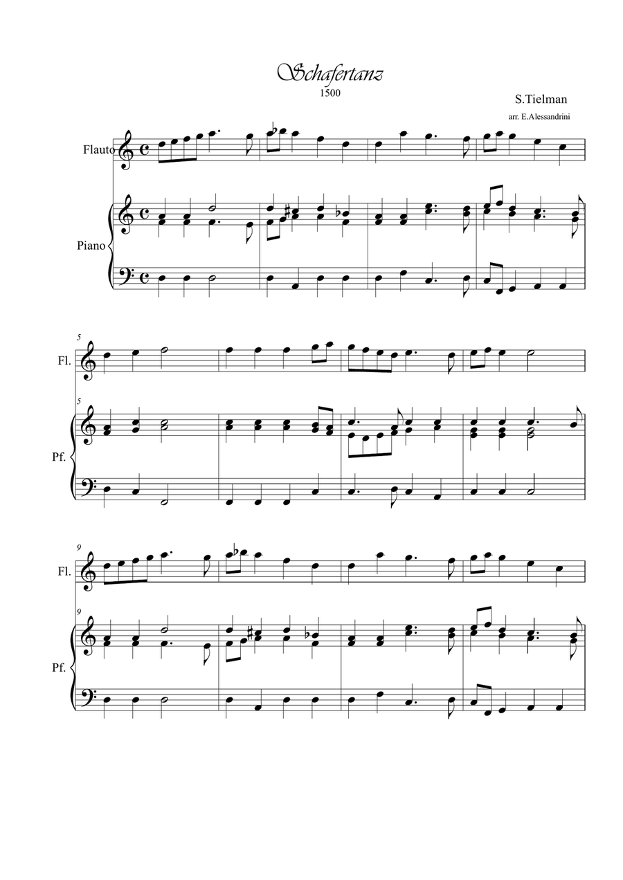 Schafertanz. Flute and piano duo Woodwind Duet scores gallery preview page 1
