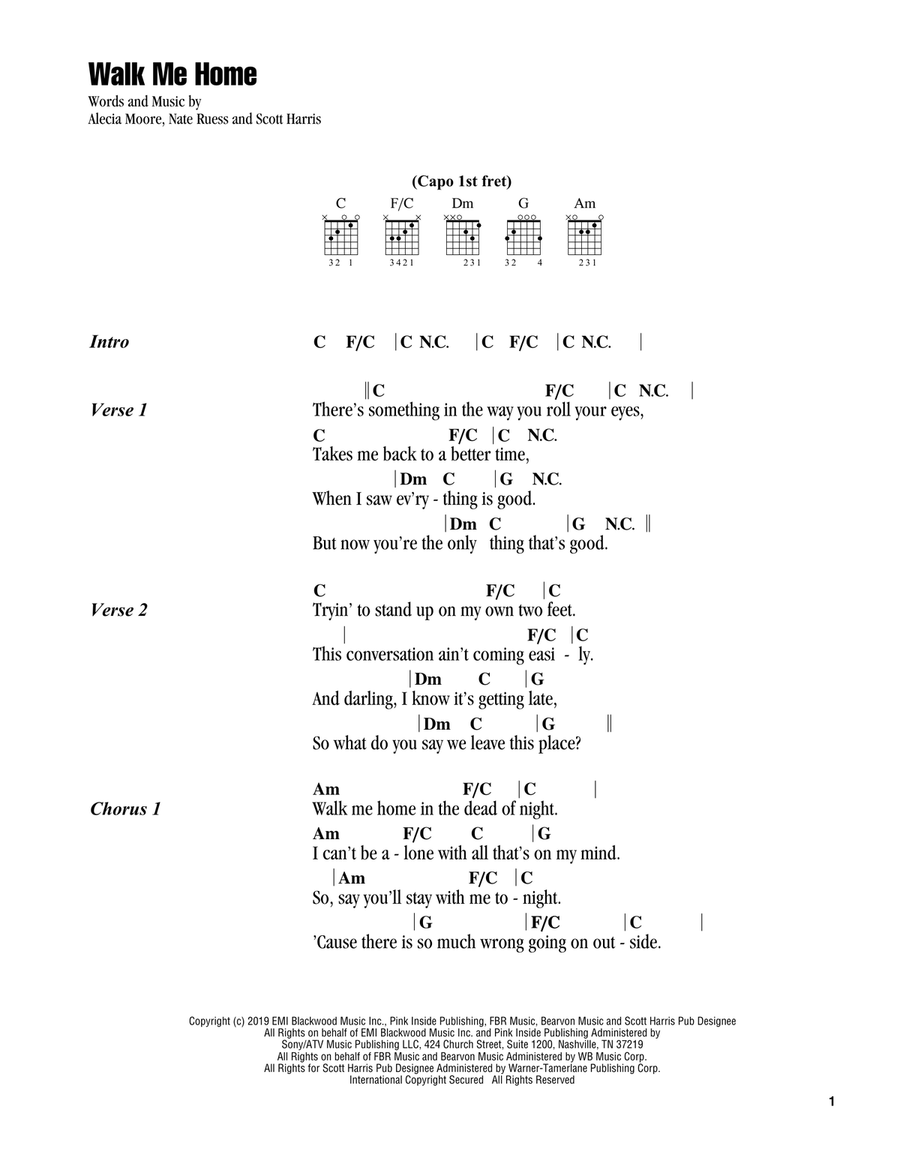 Walk Me Home Acoustic Guitar scores gallery preview page 1