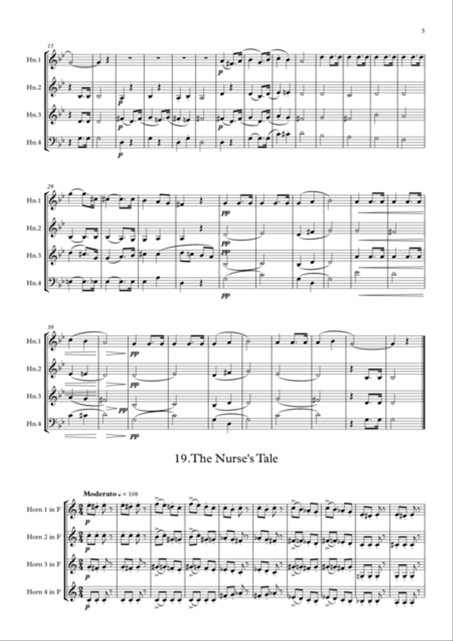Tchaikovsky: 4 Pieces from Album for the Young Op.39 - horn quartet Brass Quartet scores gallery preview page 3