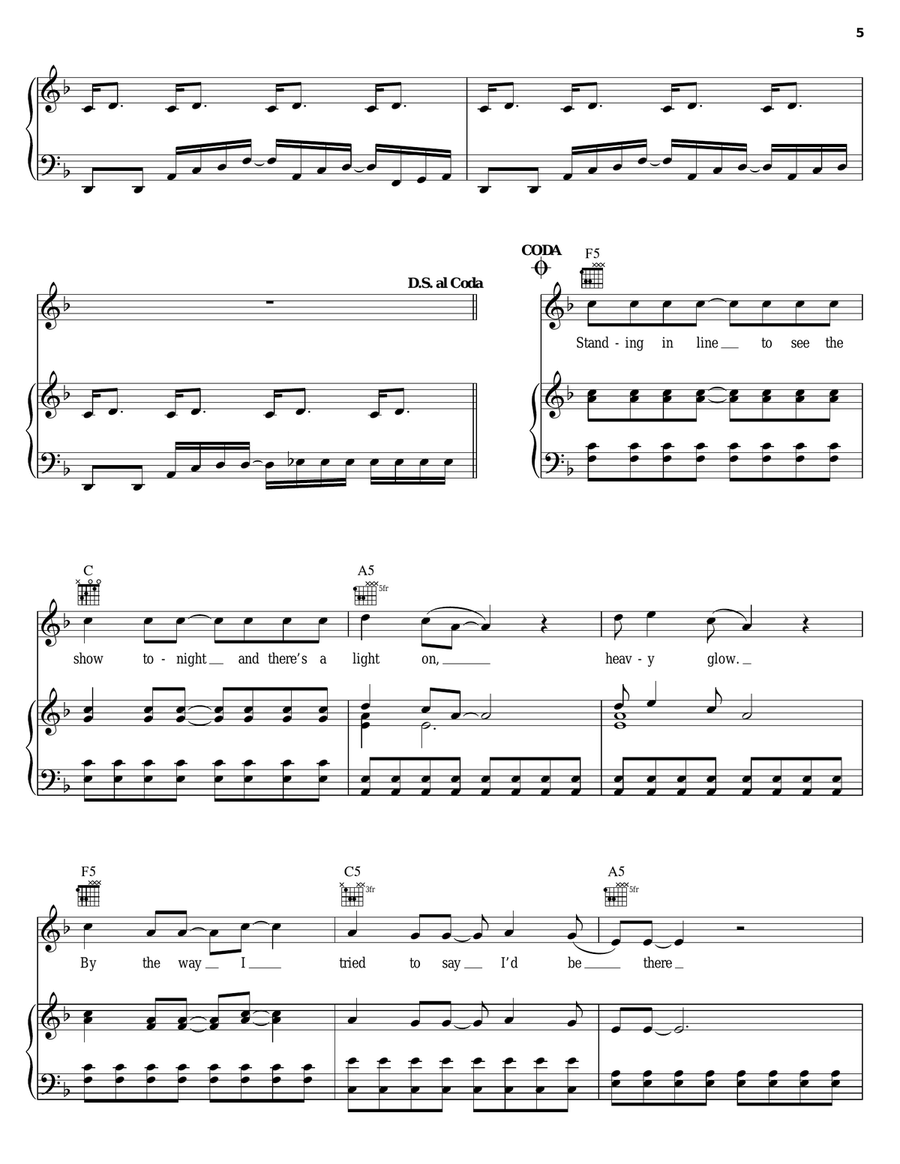 By The Way By The Way Piano, Vocal, Guitar scores gallery preview page 5