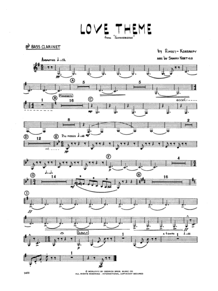 Love Theme From Scheherazade - Bb Bass Clarinet