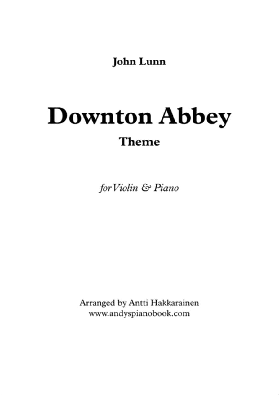 Downton Abbey (theme) Violin Solo scores gallery preview page 1