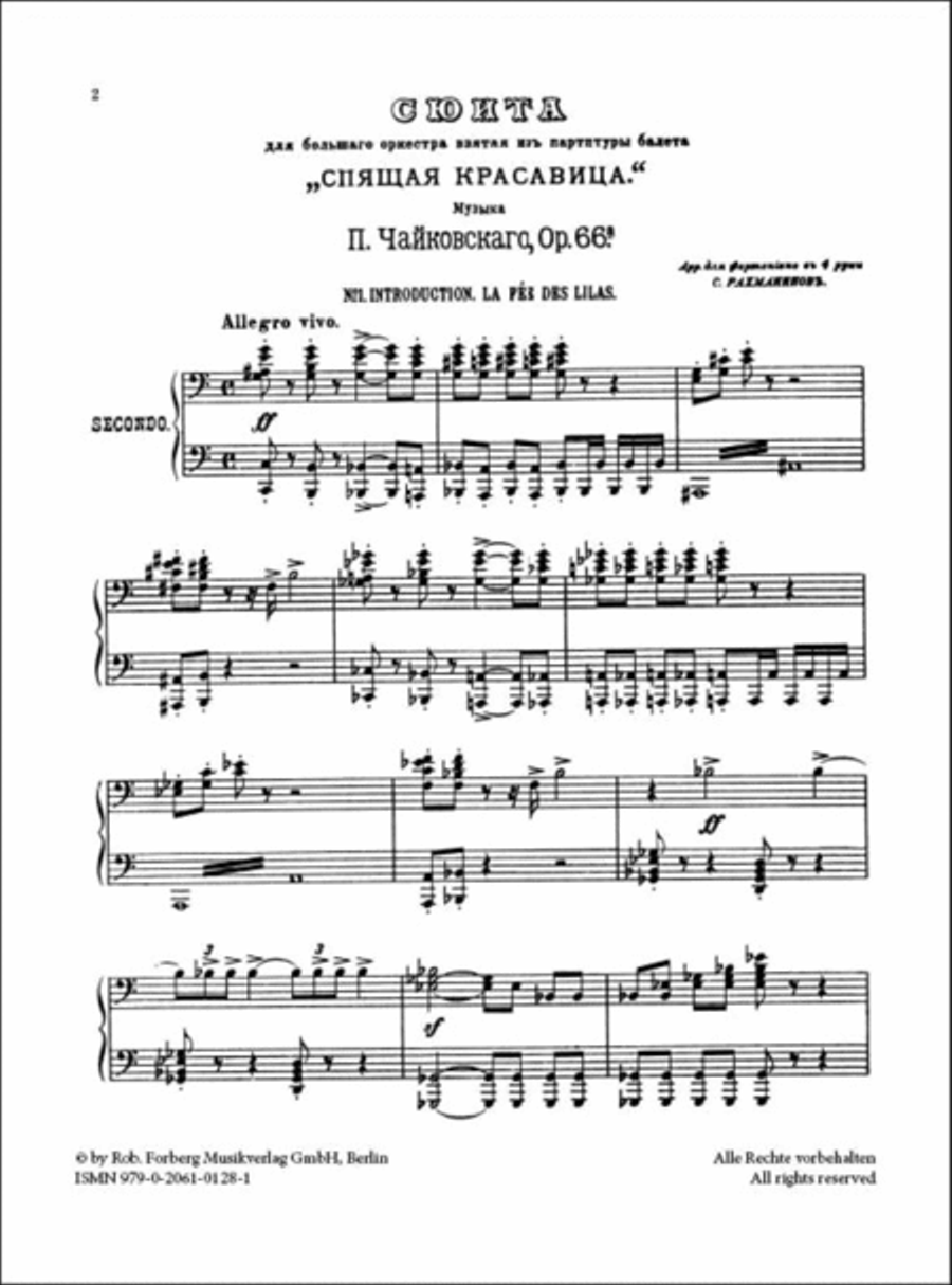Suite from the Sleeping Beauty Op.66A Piano Duet scores gallery preview page 2