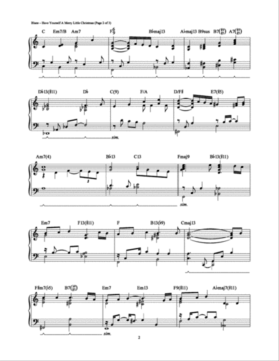 Have Yourself a Merry Little Christmas Piano Solo scores gallery preview page 2