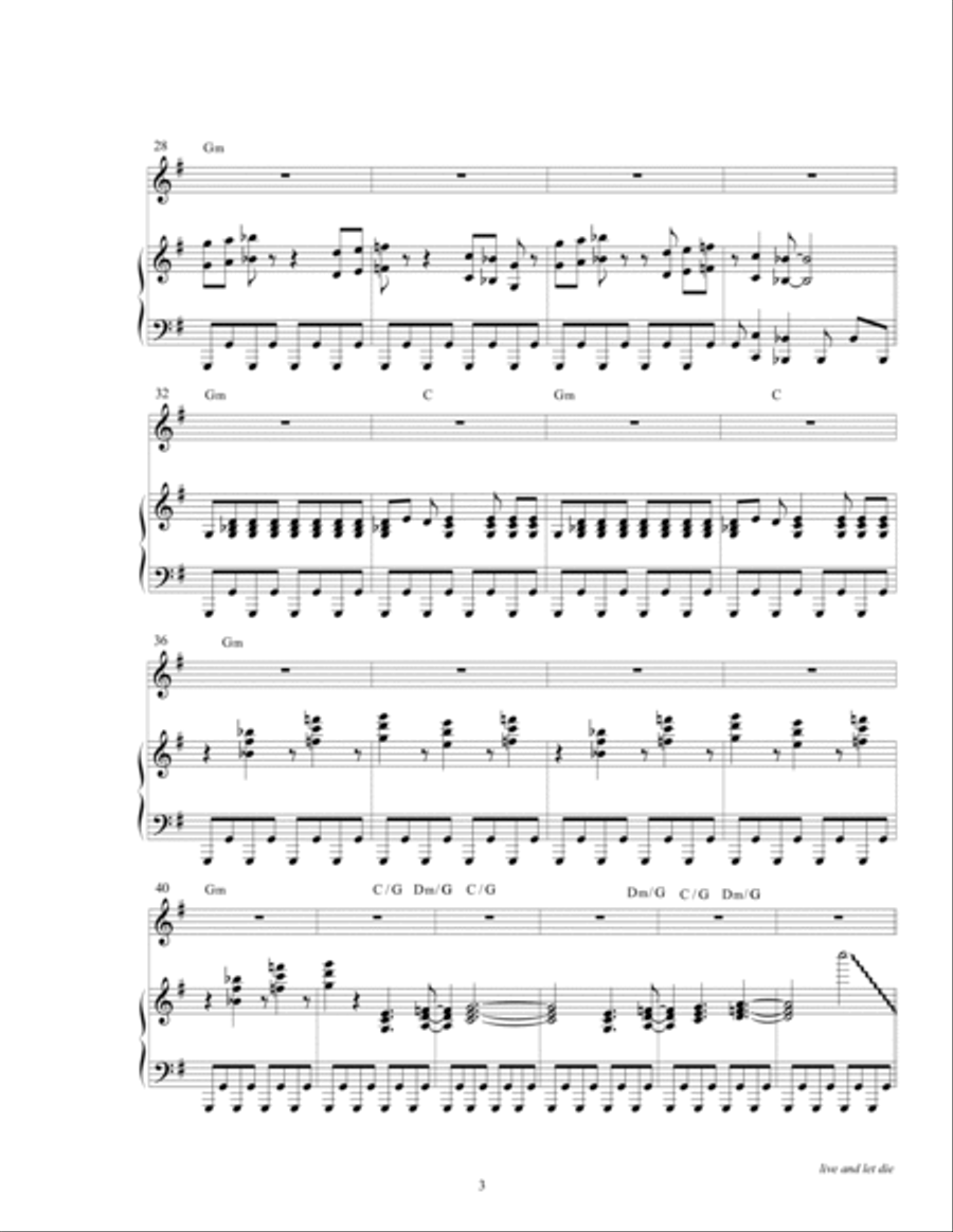 Live And Let Die Piano, Vocal, Guitar scores gallery preview page 5