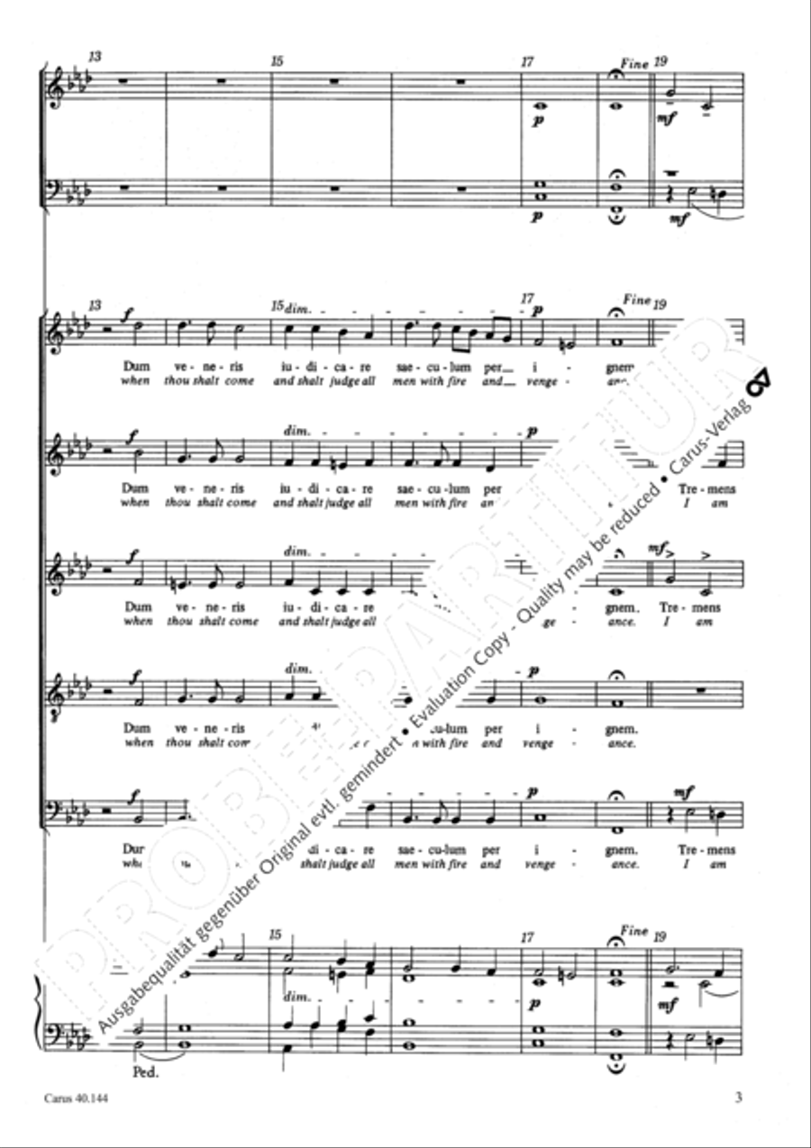 Save me, O thou gracious Lord (Libera me, Domine) SSATB scores gallery preview page 4