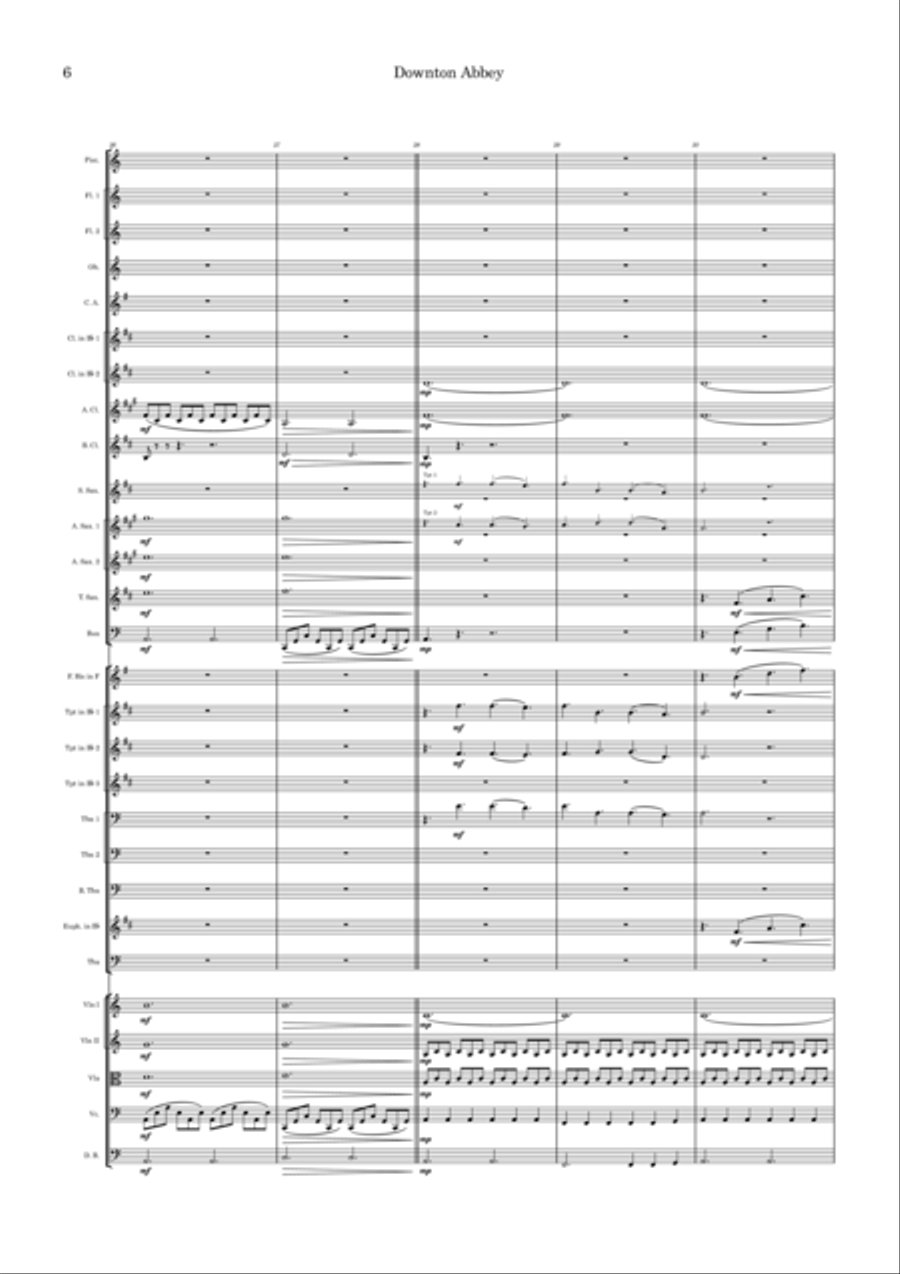 Downton Abbey (theme) Full Orchestra scores gallery preview page 6