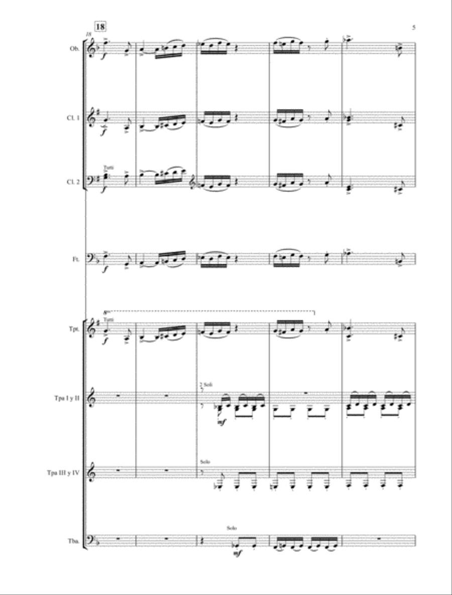 Three Pieces for Violoncello and Winds (Score) Concert Band scores gallery preview page 5