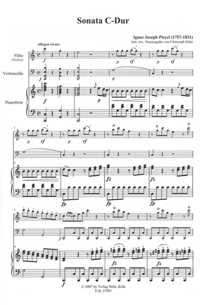 Klaviertrio (Sonata) C-Dur Benton 431