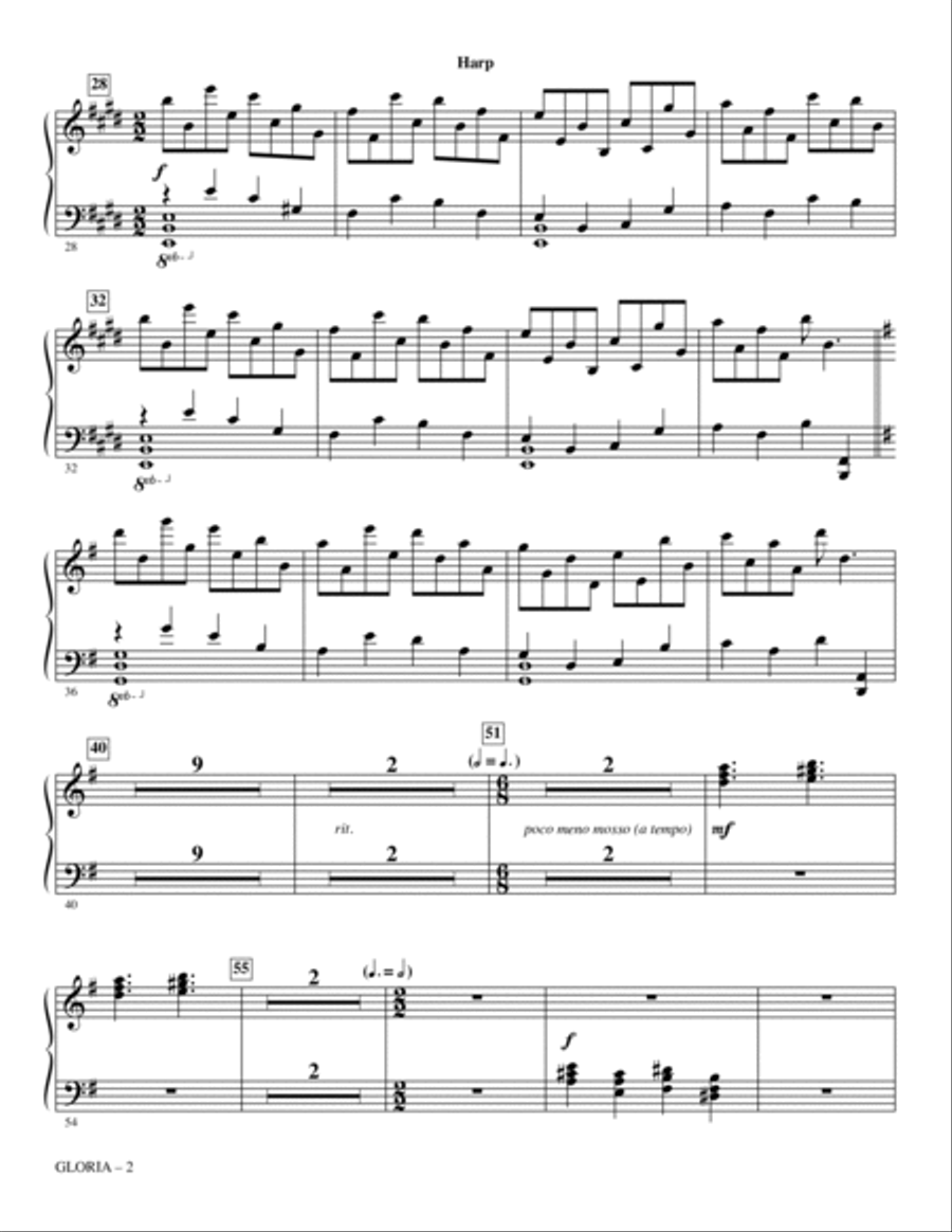 Gloria (from Petite Mass) - Harp Choir scores gallery preview page 2