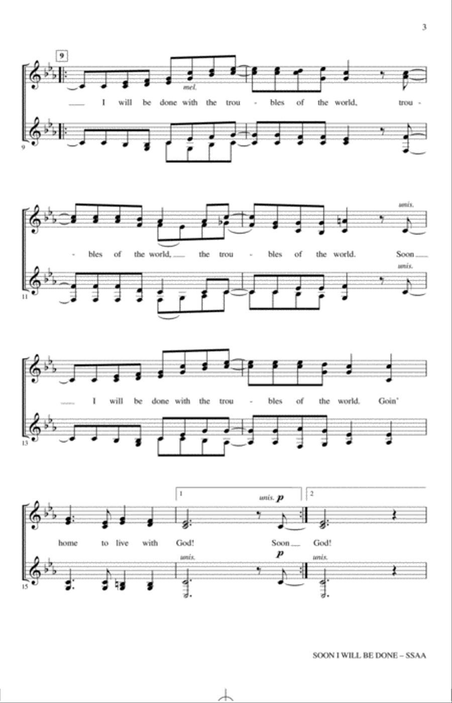 Soon I Will Be Done SSA scores gallery preview page 2