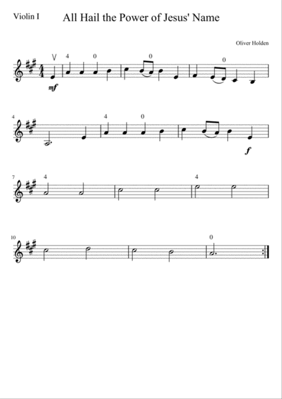 All Hail the Power of Jesus' Name String Quartet scores gallery preview page 3