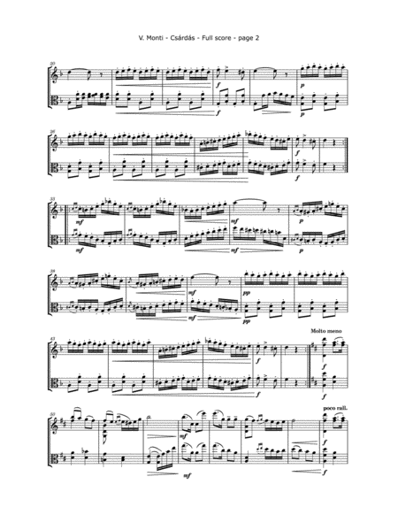 Monti, V. - Csardas for Violin and Viola image number null