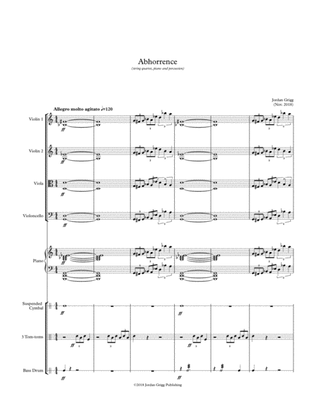 Abhorrence (string quartet, piano and percussion)