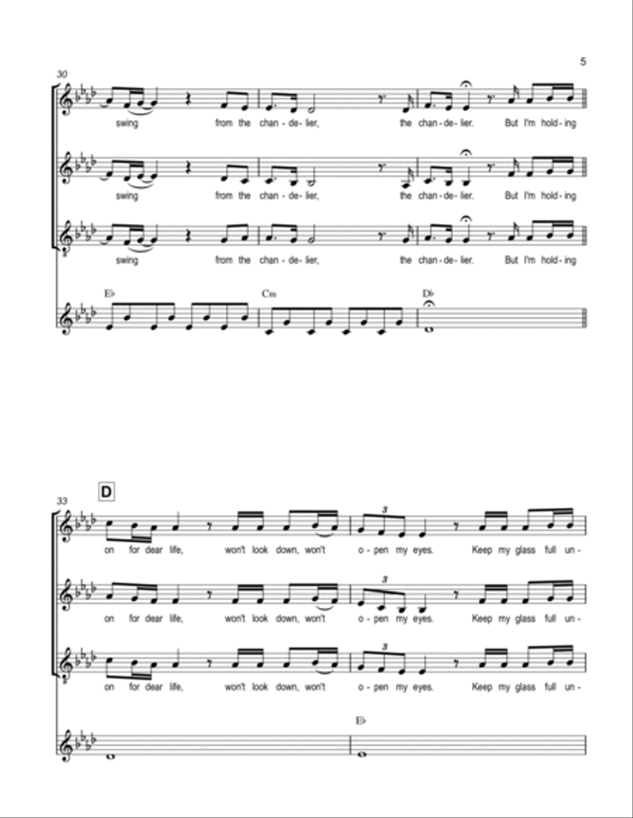 Chandelier Acoustic Guitar scores gallery preview page 5