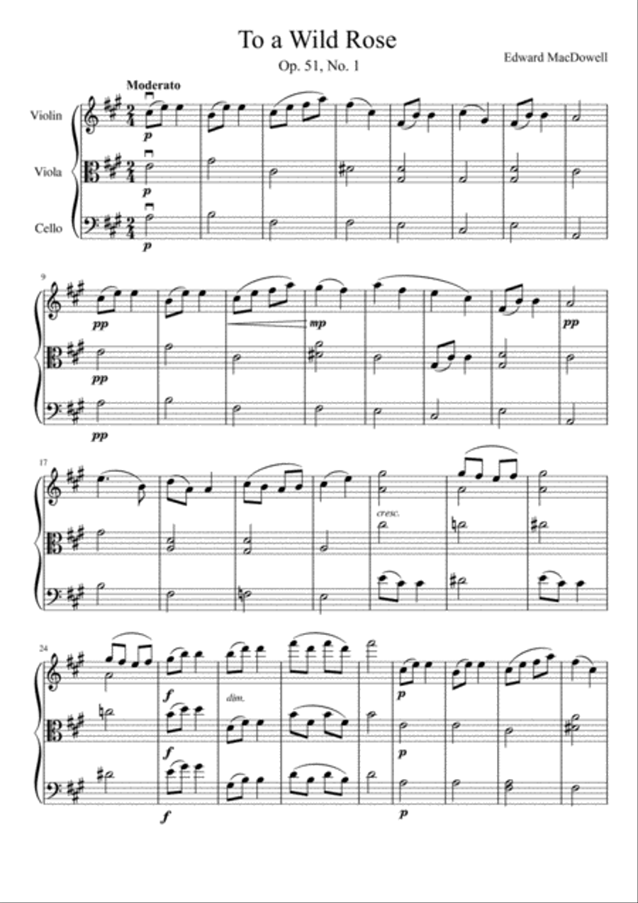 To a Wild Rose To a Wild Rose String Trio scores gallery preview page 2