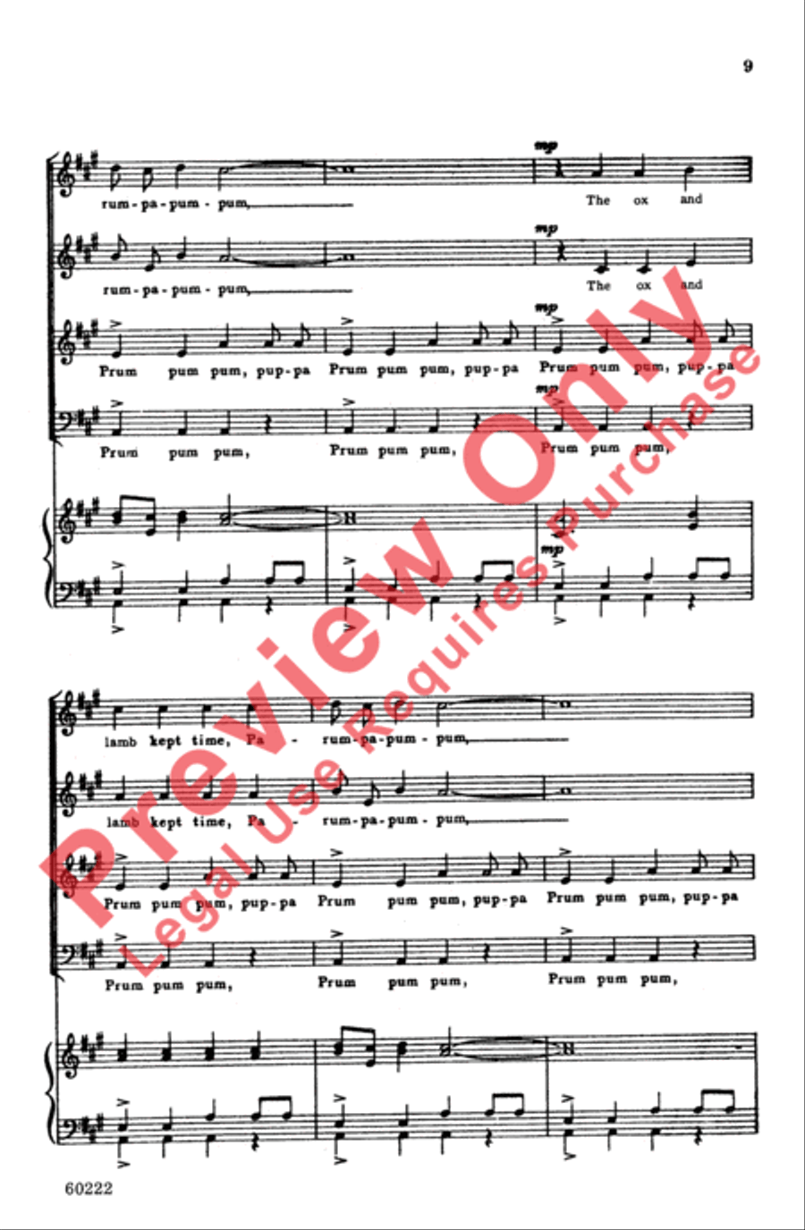 The Little Drummer Boy 4-Part scores gallery preview page 9