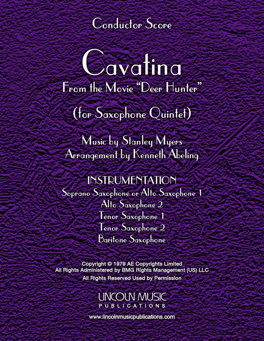 Cavatina Saxophone Quintet scores gallery preview page 1