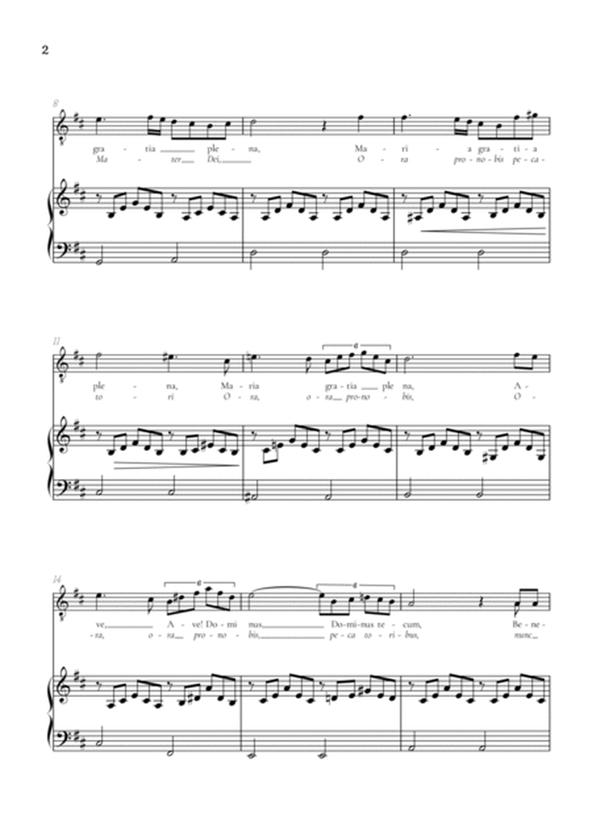 Schubert Ave Maria in D Major • tenor sheet music with easy piano accompaniment image number null