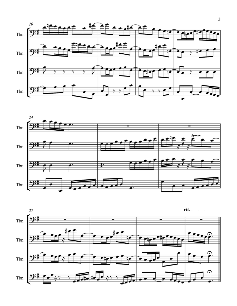 Ich Will Dir Mein Herze Schenken Brass Quartet scores gallery preview page 3