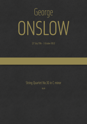 Onslow - String Quartet No.30 in C minor, Op.56