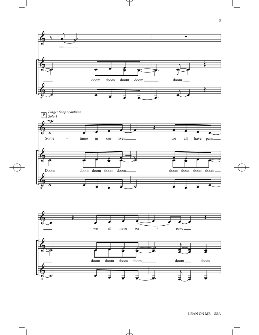 Lean On Me (arr. Mac Huff) SSA scores gallery preview page 2