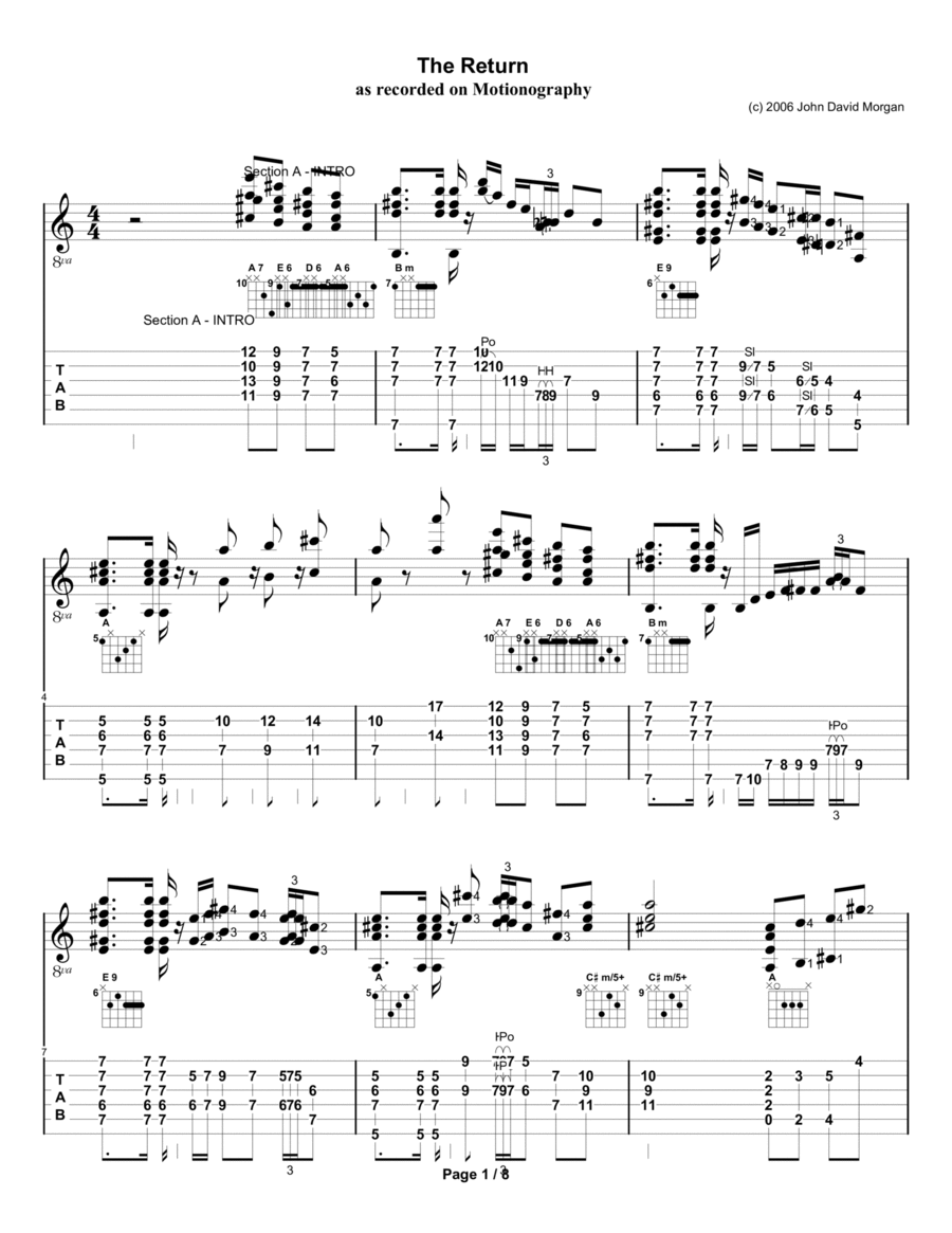 The Return Acoustic Guitar scores gallery preview page 1