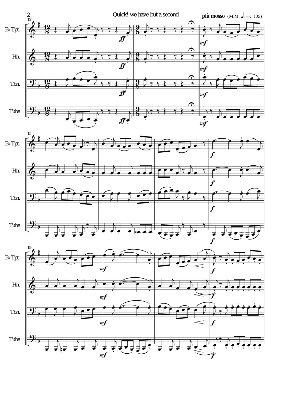 Quick we have but a second for brass quartet Brass Quartet scores gallery preview page 2