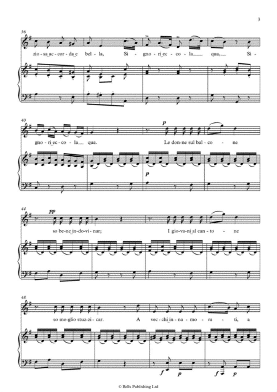 Chi vuol la zingarella (G Major) Voice Solo scores gallery preview page 3