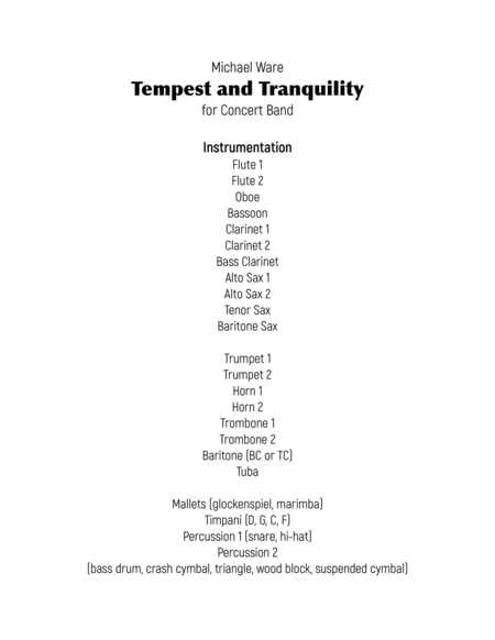 Tempest and Tranquility (Concert Band | Grade 3) image number null
