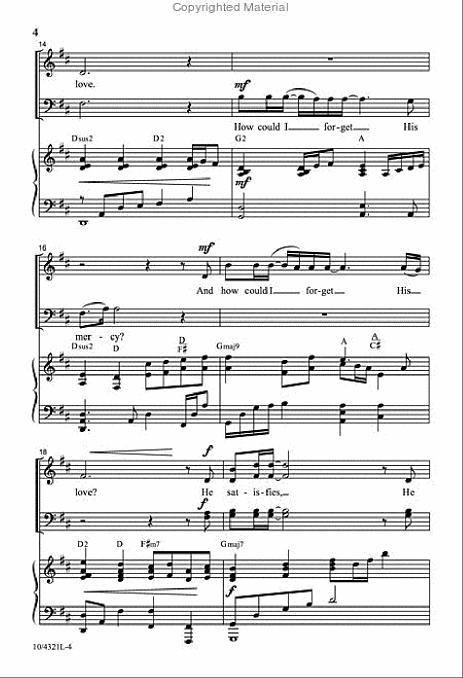 Think About His Love 4-Part scores gallery preview page 4