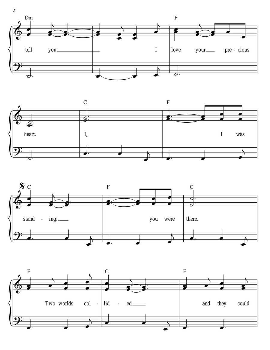 Never Tear Us Apart Never Tear Us Apart Easy Piano scores gallery preview page 2