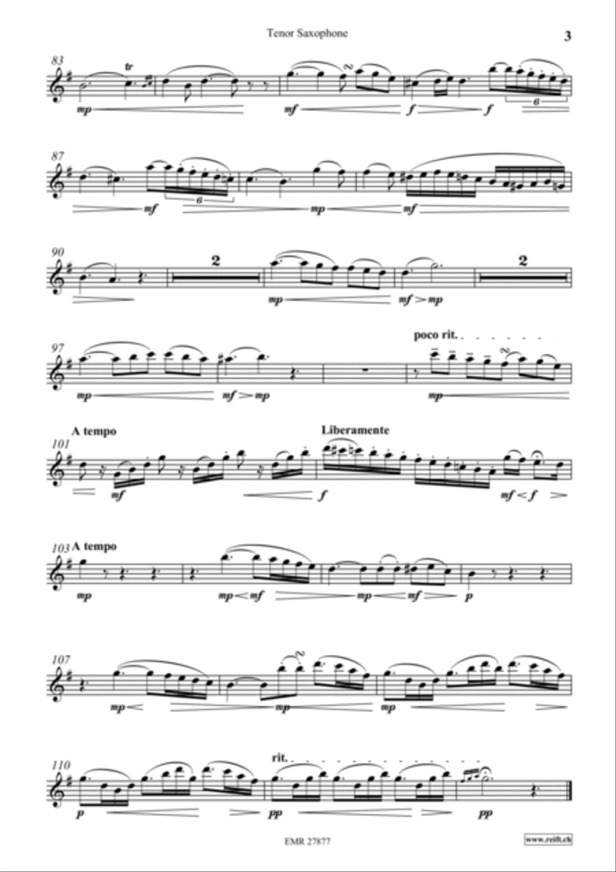 Notturno Tenor Saxophone scores gallery preview page 4