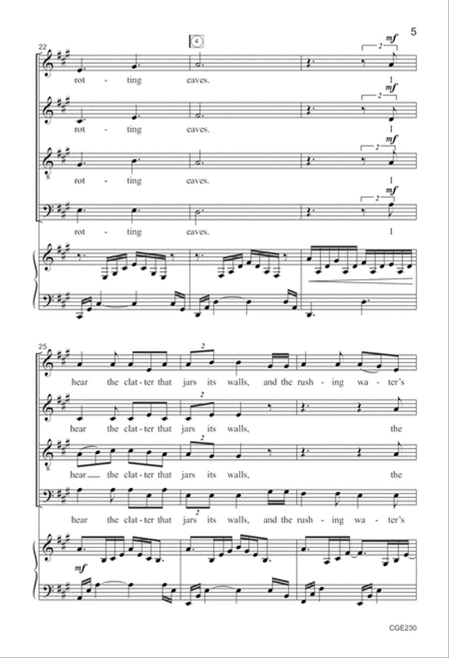 The Old Mill (SATB) 4-Part scores gallery preview page 5
