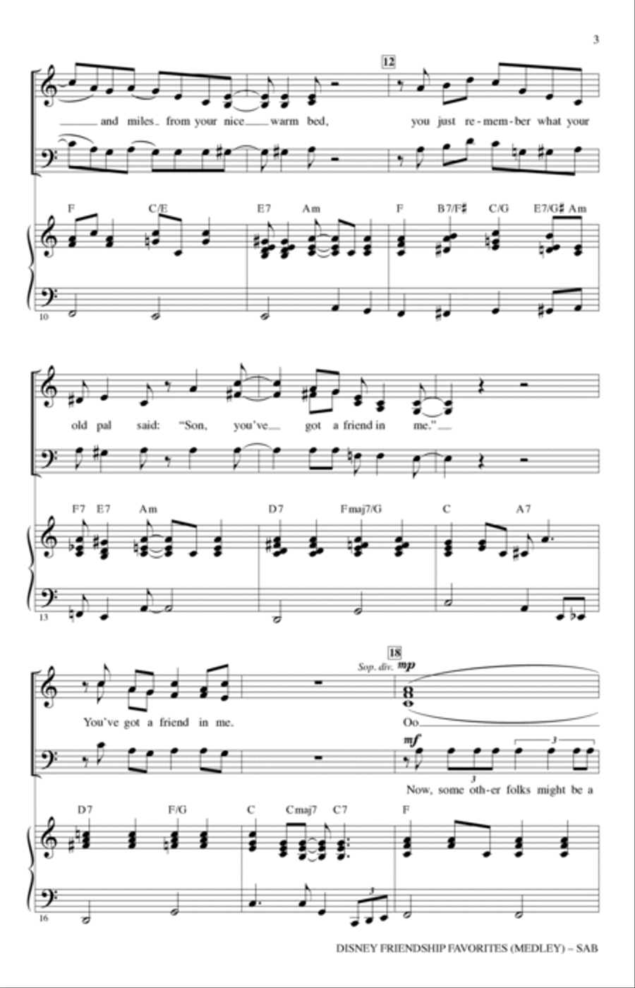 Disney Friendship Favorites (Medley) 3-Part scores gallery preview page 2