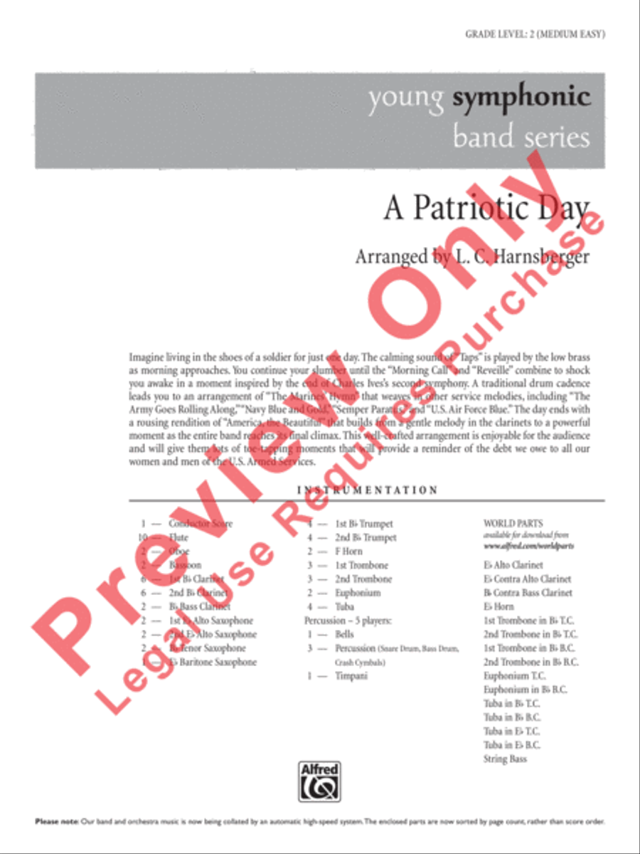 A Patriotic Day A Patriotic Day Concert Band scores gallery preview page 2