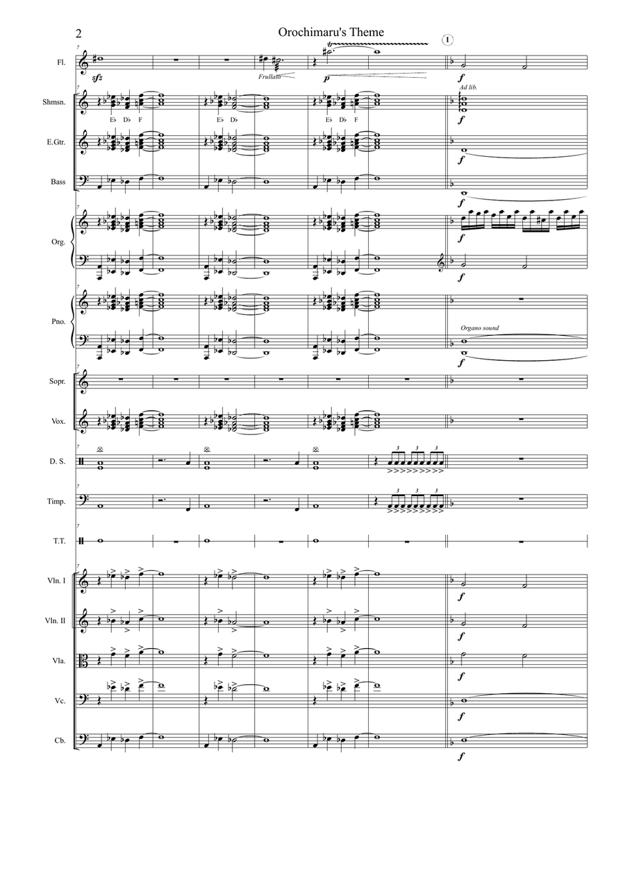 Orochimaru's Theme Chamber Orchestra scores gallery preview page 2
